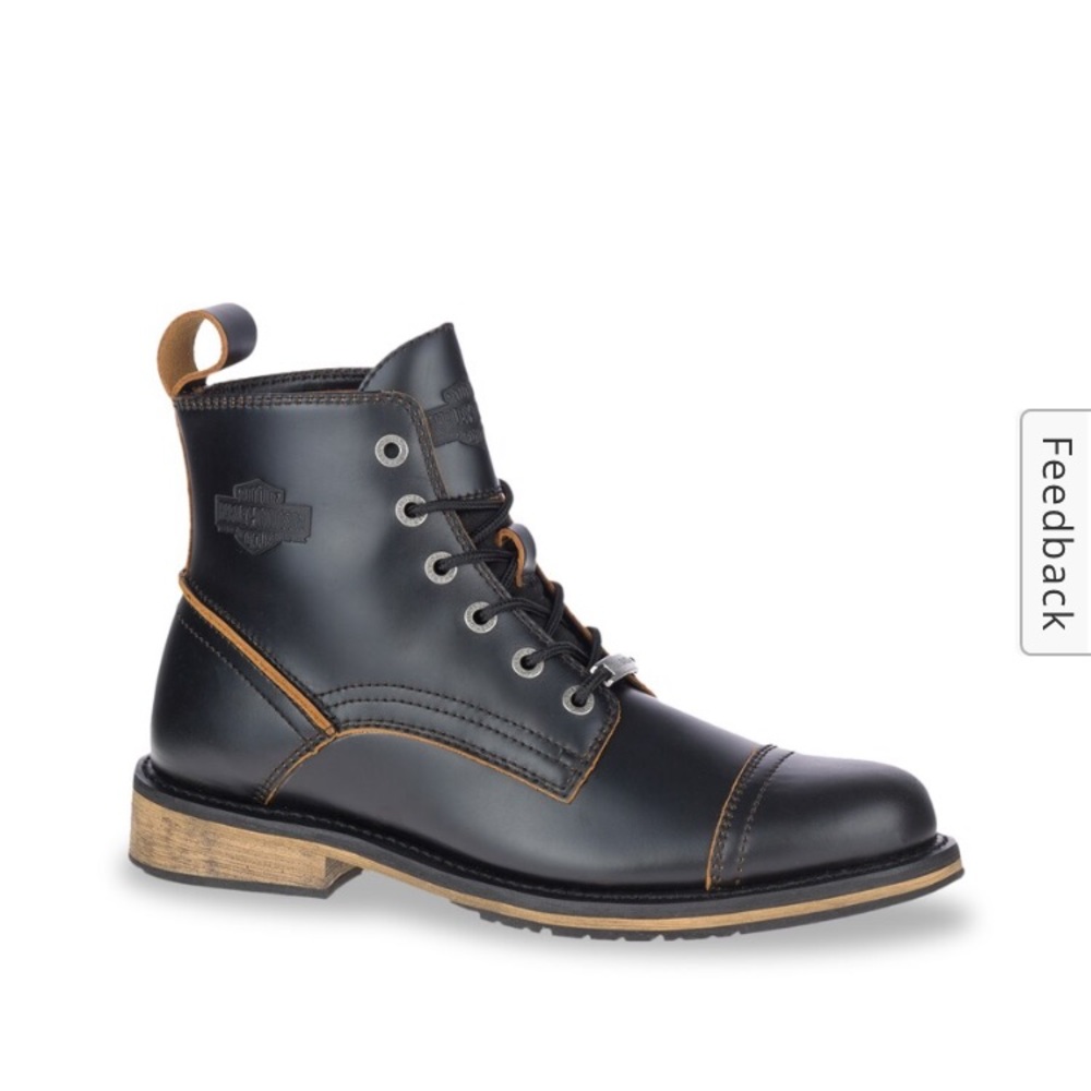 Harley-Davidson Mens Black Leather Motorcycle Boots